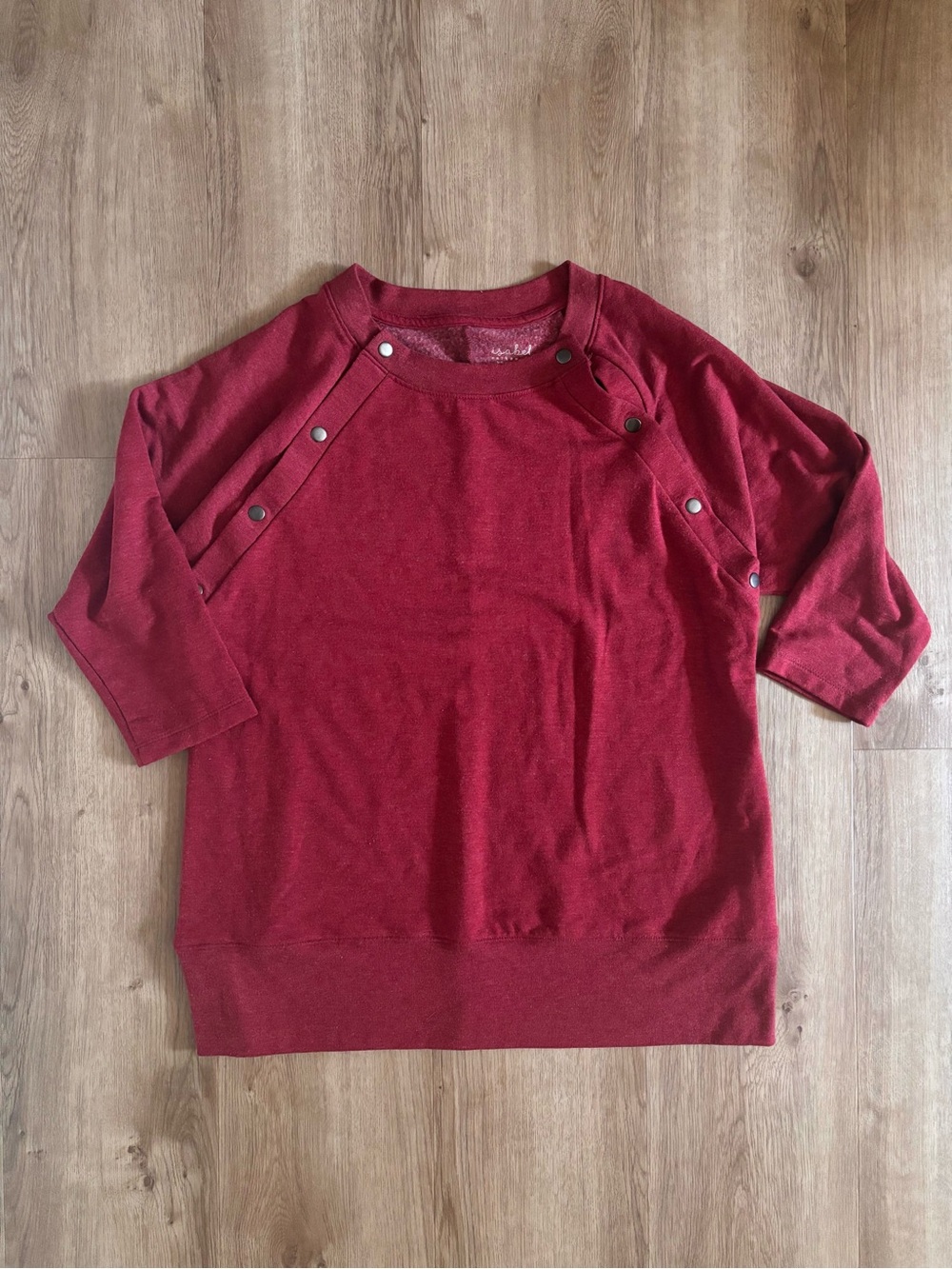 Isabel Maternity Sweatshirt Women’s Medium Nursing Top Red Maroon